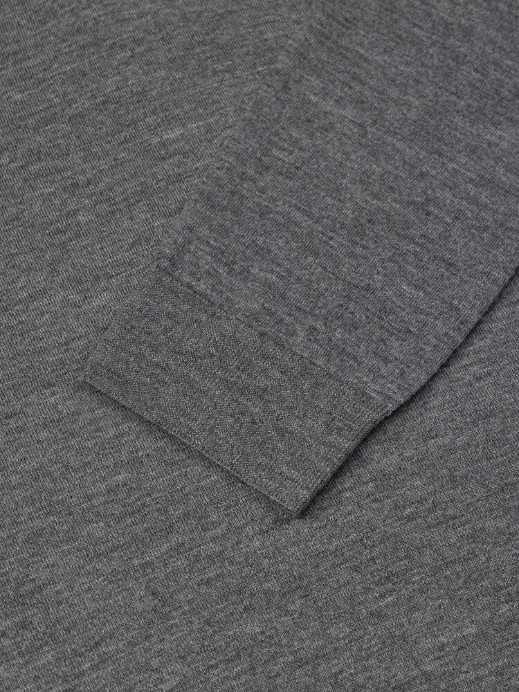 Polo Liam en mérinos gris Outlet