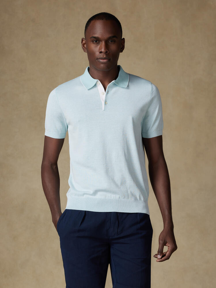 Polo Elbe en jersey menthe Pulls homme