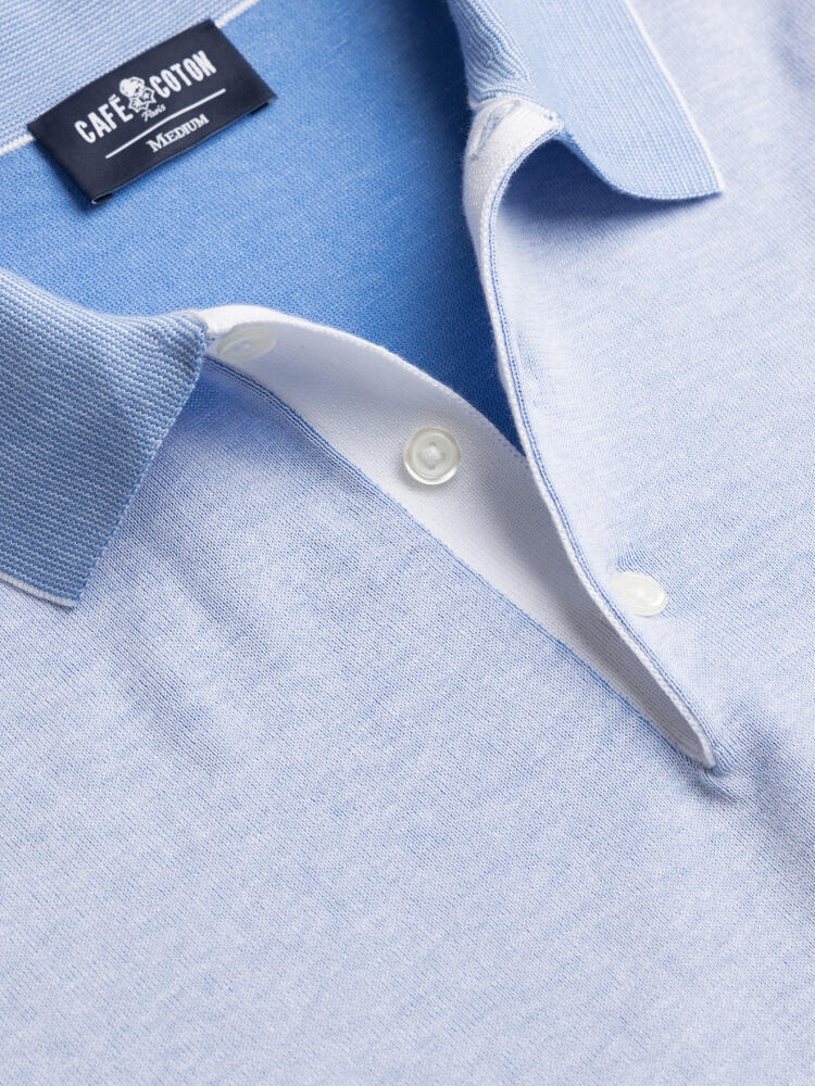 Polo Elbe en jersey ciel Outlet