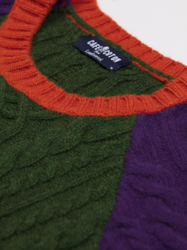 Pull Aran en lambswool avocat Prêt-à-porter