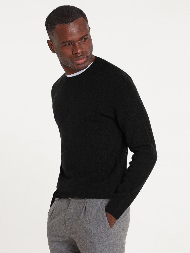 Col rond noir en lambswool Pulls homme