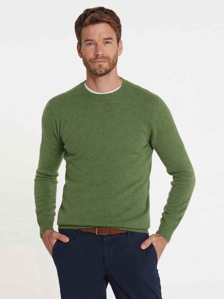 Pull col rond vert en geelong Pulls homme