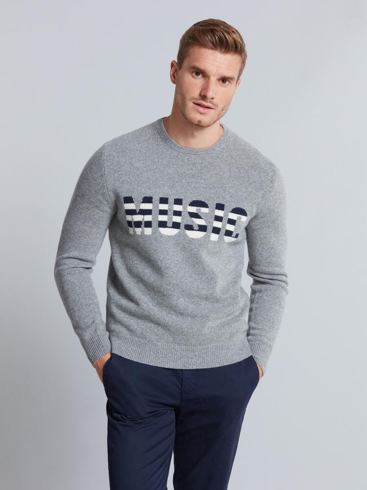 Pull col rond Music gris Pulls homme