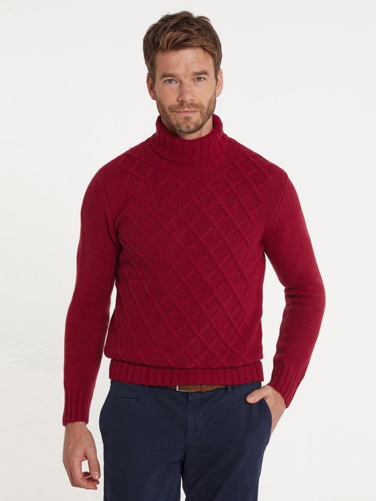 Col roulé irish rouge en lambswool Pulls homme