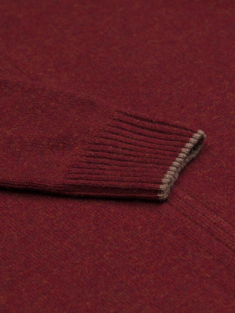 Cardigan zippé Ben en lambswool rust Pulls homme