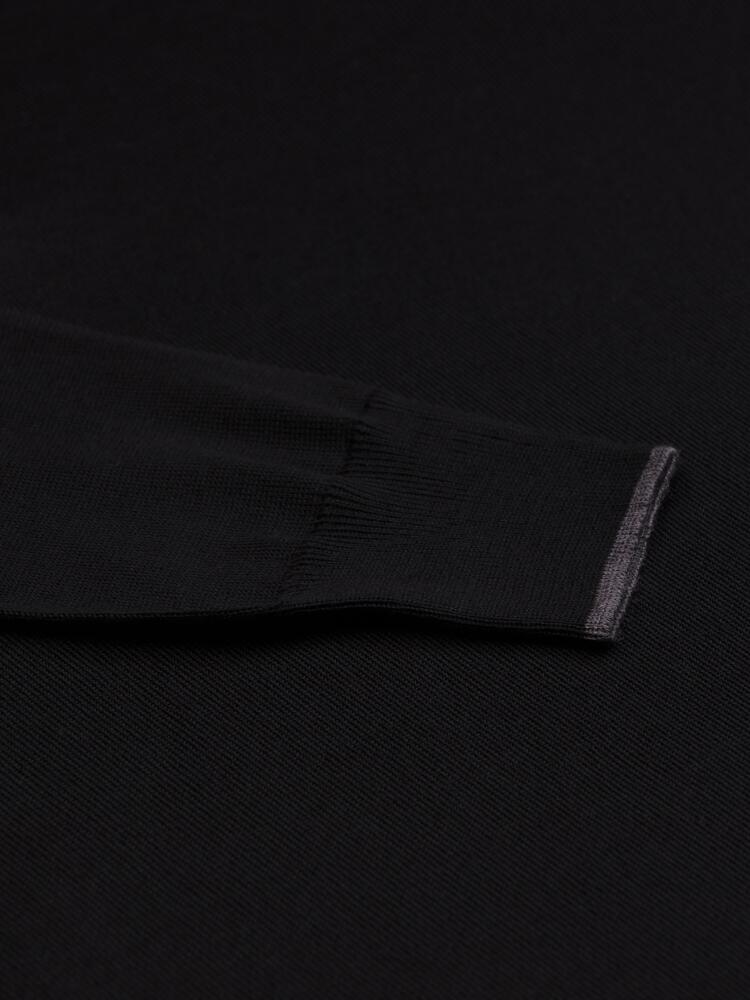 Half zip Bobby en mérinos noir Outlet