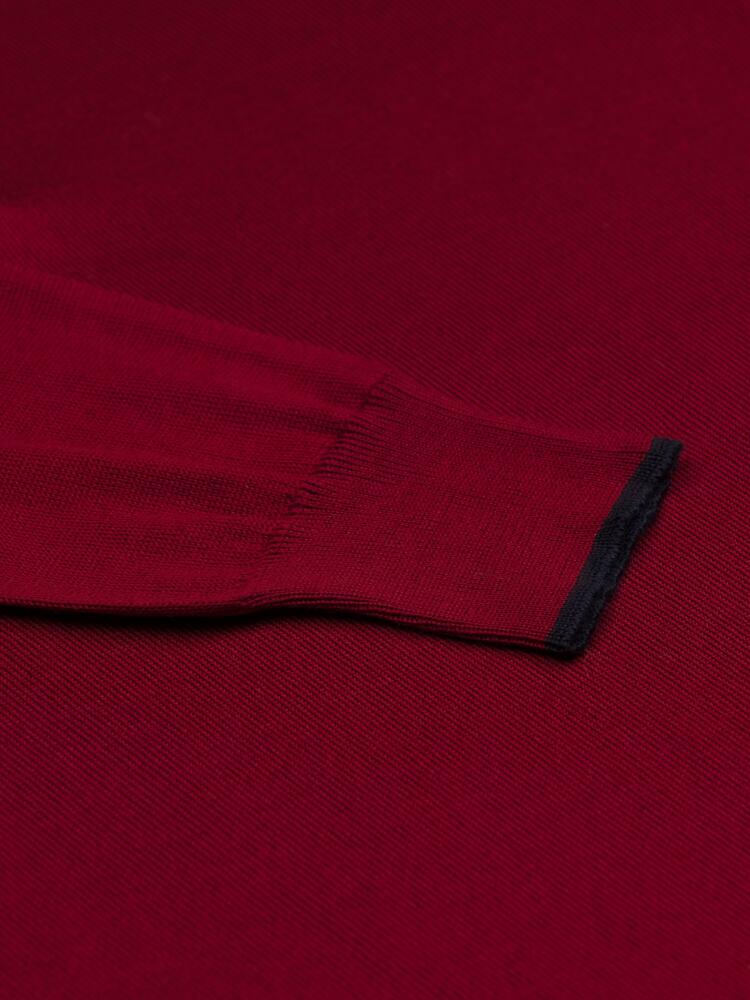 Half zip Bobby en mérinos rouge Outlet