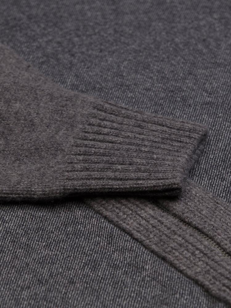 Cardigan zippé en lambswool gris Pulls homme