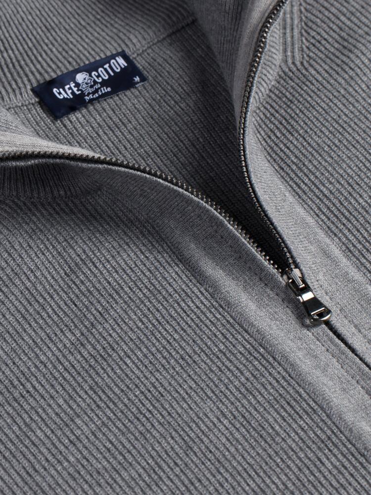 Cardigan zippé Terence gris chiné Pulls homme
