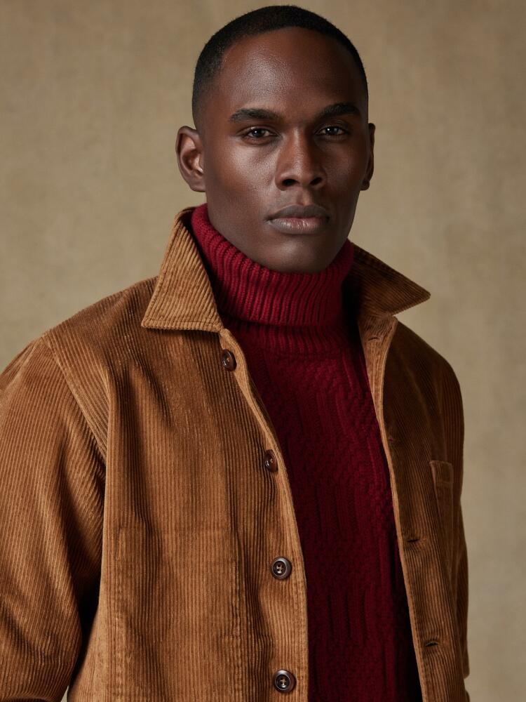 Surchemise en velours caramel Surchemises Homme
