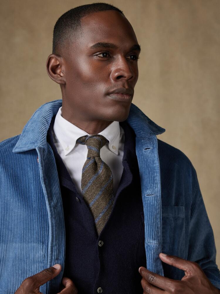 Surchemise en velours bleu Outlet