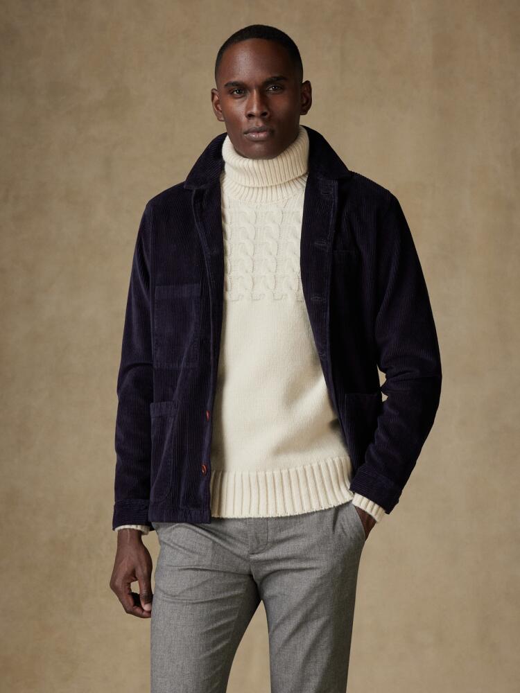 Surchemise en velours marine Surchemises Homme