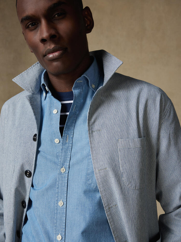 Surchemise Fredy à rayures indigo Surchemises Homme