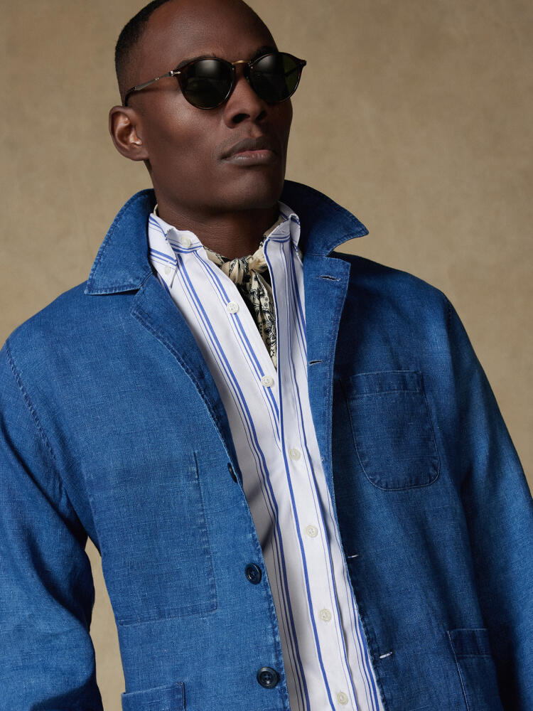 Surchemise Mikey en lin indigo Surchemises Homme
