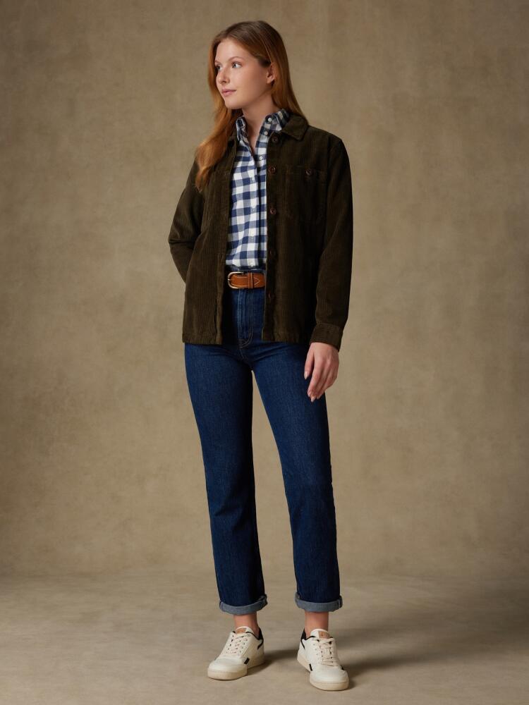 Surchemise femme en velours kaki Outlet