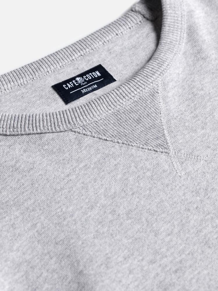Sweat Fleece en coton gris chiné Pulls homme