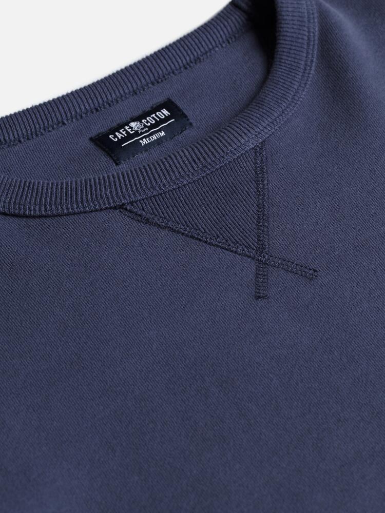 Sweat Fleece en coton marine Pulls homme